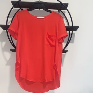 Red T-shirt Blouse from LimeLush Boutique